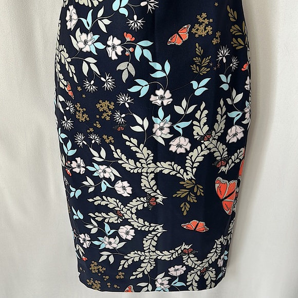Ted Baker London NWT Kyoto Gardens Bow Neck Navy Floral Dress **Size 0**🔥🔥 - Picture 4 of 7